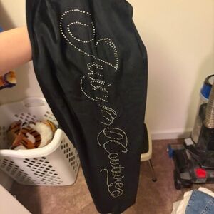 Juicy Couture Black Rhinestone Lounge Pants